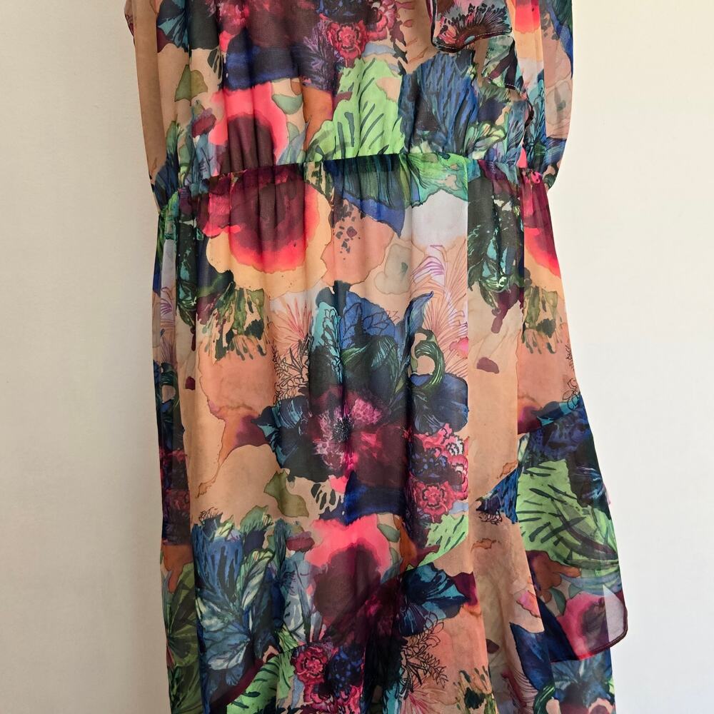 Soft Surroundings Ambrosia Floral Maxi Dress Tiered Ruffle Boho Women Large - Picture 9 of 12